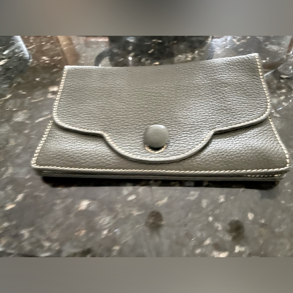 Gray elegant leather women clutch